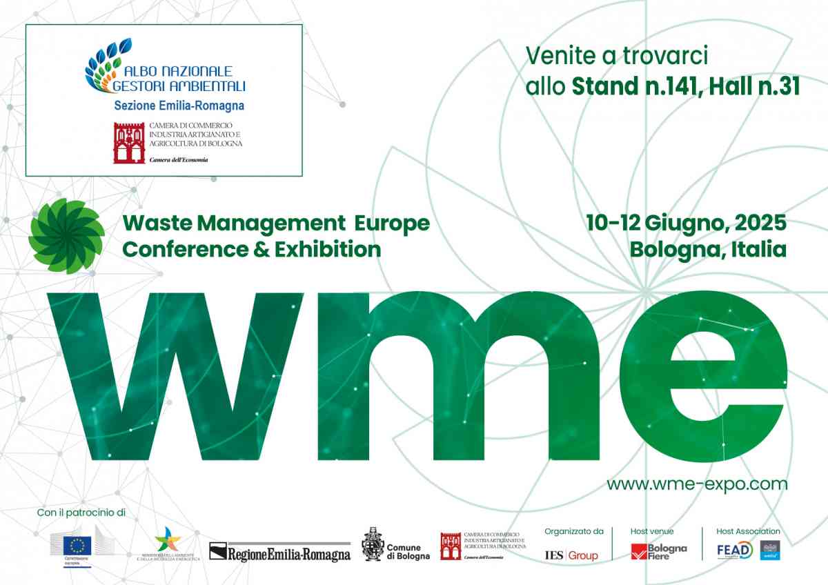 Partecipazione fiera Waste Management Europe 11, 12, 13 giugno 2025 Bologna