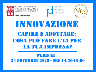 INNOVAZIONE: CAPIRE E ADOTTARE: COSA PUÒ FARE L’IA PER LA TUA IMPRESA?