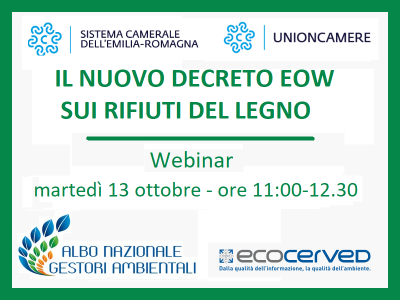 AMBIENTE: IL NUOVO DECRETO EOW SUI RIFIUTI DEL LEGNO. WEBINAR IL 13/10