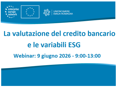 CREDITO BANCARIO E VARIABILI ESG, WEBINAR IL 9 GIUGNO
