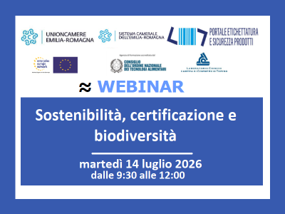 SOSTENIBILITÀ, CERTIFICAZIONE E BIODIVERSITÀ, WEBINAR IL 14/7