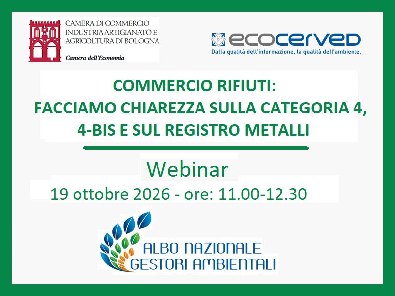 AMBIENTE: COMMERCIO RIFIUTI: FACCIAMO CHIAREZZA SULLA CATEGORIA 4, 4-BIS E SUL REGISTRO METALLI