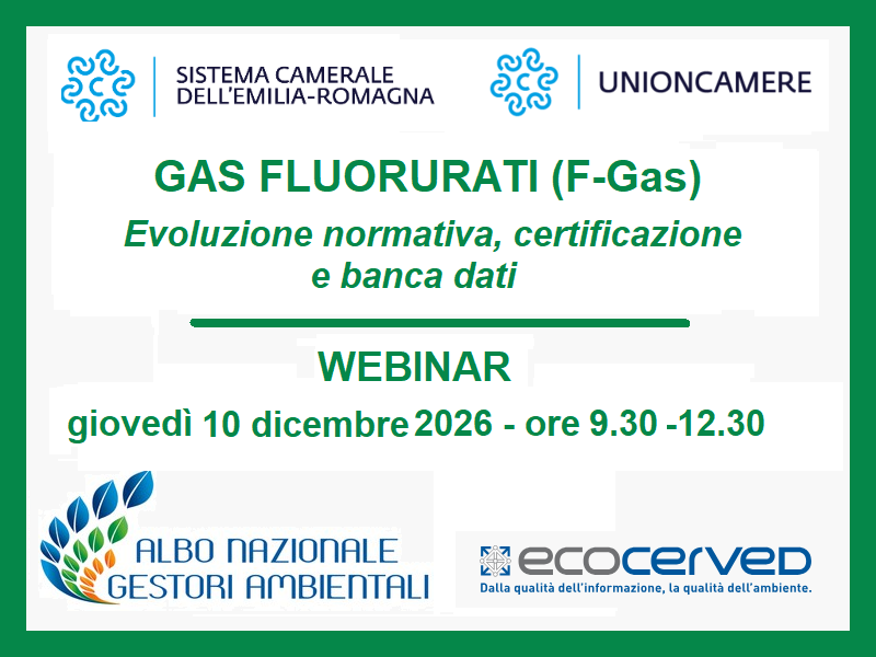 AMBIENTE: F-GAS, EVOLUZIONE NORMATIVA, CERTIFICAZIONE E BANCA DATI