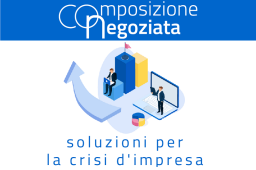 COMPOSIZIONE NEGOZIATA CRISI D'IMPRESA - lavoratore a pc seduto su terzo gradino di un podio