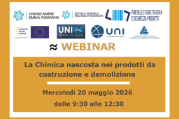 LA CHIMICA NASCOSTA NEI MATERIALI DA COSTRUZIONE: WEBINAR IL 20/5