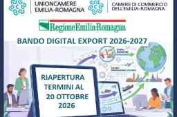 DIGITAL EXPORT 2026-2027. RIAPERTURA BANDO FINO AL 20/10 DIGITAL EXPORT 2026-2027. RIAPERTURA BANDO FINO AL 20/10