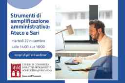 Strumenti di semplificazione amministrativa: Ateco e Sari. Webinar 22 novembre Strumenti di semplificazione amministrativa: Ateco e Sari. Webinar 22 novembre