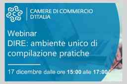 DIRE: L’AMBIENTE UNICO DI COMPILAZIONE PRATICHE VERSO IL REGISTRO IMPRESE DIRE: L’AMBIENTE UNICO DI COMPILAZIONE PRATICHE VERSO IL REGISTRO IMPRESE