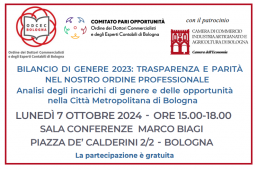 BILANCIO DI GENERE ORDINE COMMERCIALISTI, ANALISI E OPPORTUNITÀ