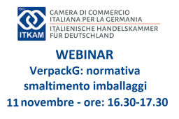 AZIENDE CHE ESPORTANO IN GERMANIA. UN WEBINAR SULLO SMALTIMENTO DEGLI IMBALLAGGI AZIENDE CHE ESPORTANO IN GERMANIA. UN WEBINAR SULLO SMALTIMENTO DEGLI IMBALLAGGI