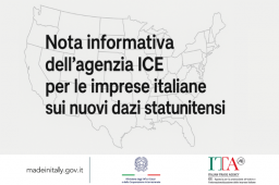 NOTA INFORMATIVA DELL’AGENZIA ICE PER LE IMPRESE ITALIANE SUI NUOVI DAZI USA NOTA INFORMATIVA DELL’AGENZIA ICE PER LE IMPRESE ITALIANE SUI NUOVI DAZI USA