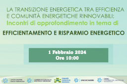 EFFICIENTAMENTO E RISPARMIO ENERGETICO. INCONTRO L'1/2