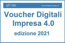 Voucher Digitali Impresa 4.0 scritta blu su sfondo bianco