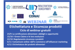 ETICHETTATURA E SICUREZZA PRODOTTI: CICLO DI WEBINAR