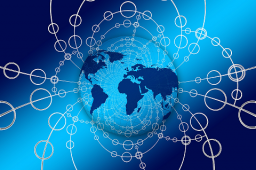 commercio estero bolognese per contenuto tecnologico - mappamondo, connessioni tra continenti commercio estero bolognese per contenuto tecnologico - mappamondo, connessioni tra continenti