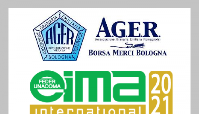 Logo Borsa Merci Bologna e logo EIMA