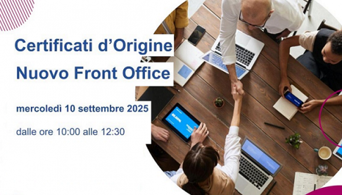 CERTIFICATI D'ORIGINE - NUOVO FRONT OFFICE