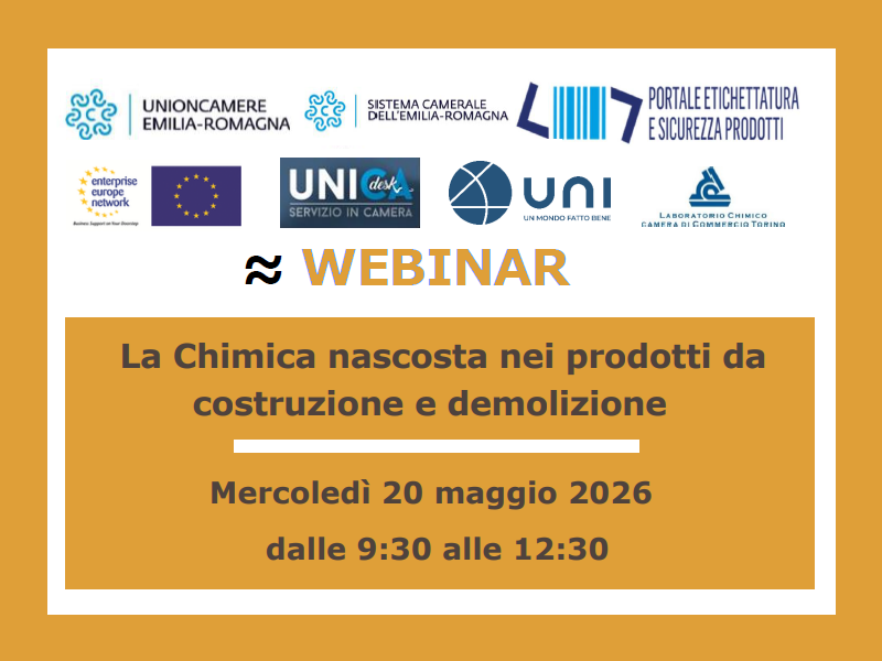 LA CHIMICA NASCOSTA NEI MATERIALI DA COSTRUZIONE: WEBINAR IL 20/5