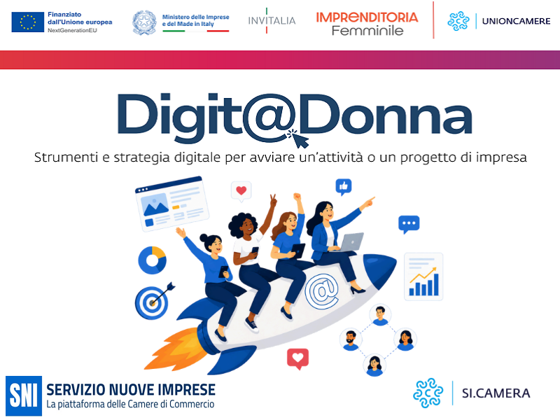 DIGIT@DONNA: STRUMENTI DIGITALI PER ASPIRANTI IMPRENDITRICI logo DIGIT@DONNA