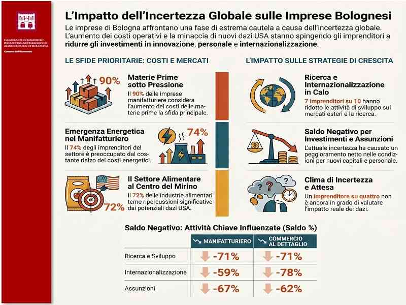 impatto delle tensioni geopolitiche sulle imprese bolognesi - nave che naviga tra alti e bassi, costi energetici e delle materie prime, dazi e scelte imprenditoriali impatto delle tensioni geopolitiche sulle imprese bolognesi - nave che naviga tra alti e bassi, costi energetici e delle materie prime, dazi e scelte imprenditoriali