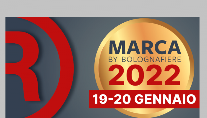 Marca 2022 - logo dorato su sfondo grigio