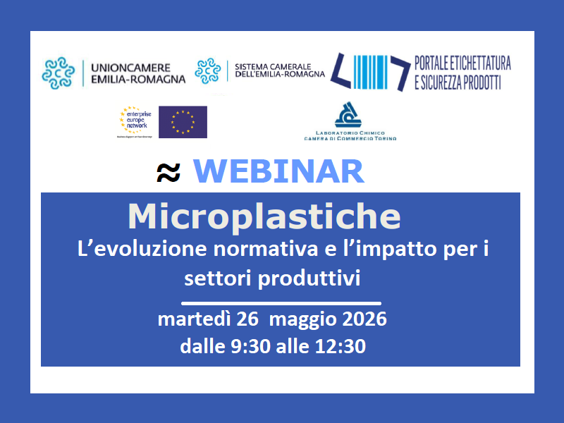 SICUREZZA PRODOTTO: WEBINAR SULLE MICROPLASTICHE IL 26 MAGGIO