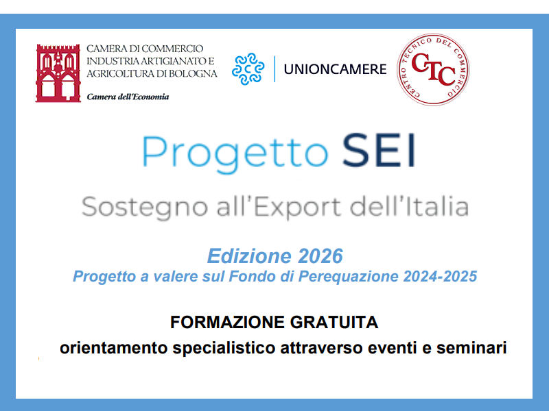 SCOPRI IL PROGETTO SEI E INCREMENTA IL TUO EXPORT