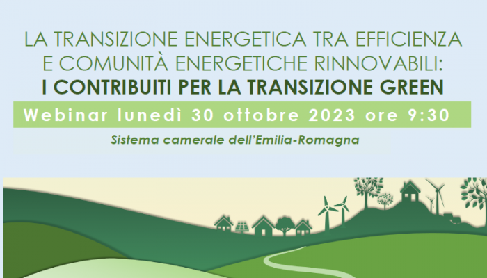 TRANSIZIONE GREEN, IL 30/10 UN EVENTO SUI FINANZIAMENTI