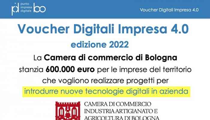 Nuovo Bando Voucher digitali Impresa 4.0 della Camera di commercio di Bologna