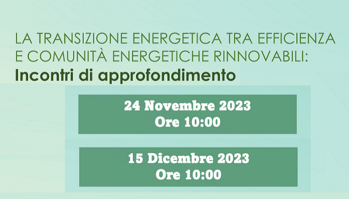 RISPARMIO ED EFFICIENZA CON LA TRANSIZIONE GREEN. COLLOQUI GRATUITI CON ESPERTI