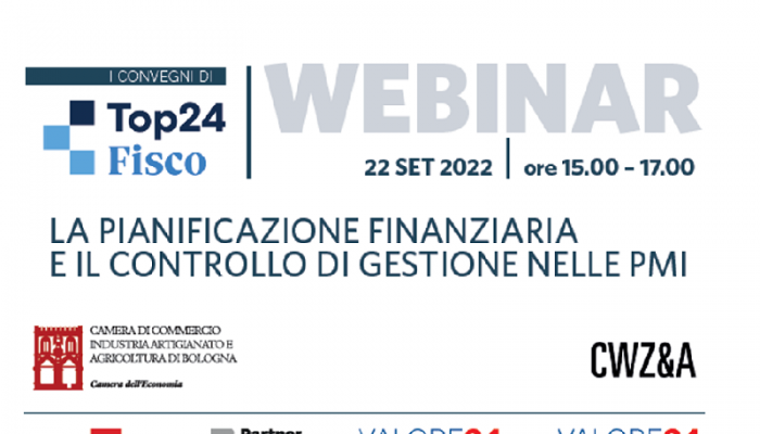webinar 22 settembre 2022 - la pianificazione finanziaria e il controllo di gestione nelle pmi