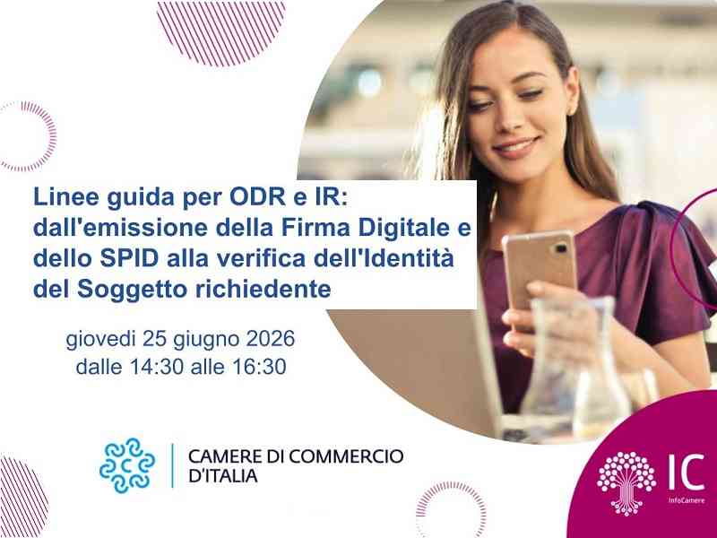 FIRMA DIGITALE E SPID: IL 25/6 UN WEBINAR PER I PROFESSIONISTI ABILITATI ALL’EMISSIONE