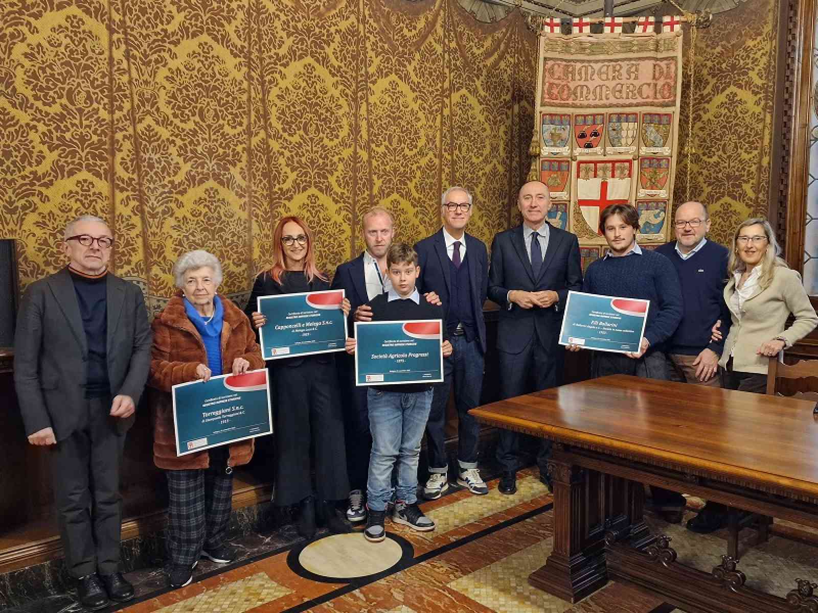 QUATTRO IMPRESE STORICHE PREMIATE DAL PRESIDENTE VERONESI