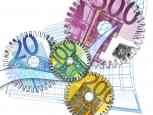 L'accesso al credito delle imprese bolognesi a giugno 2025 - ingranaggi con denaro