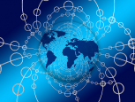 commercio estero bolognese per contenuto tecnologico - mappamondo, connessioni tra continenti